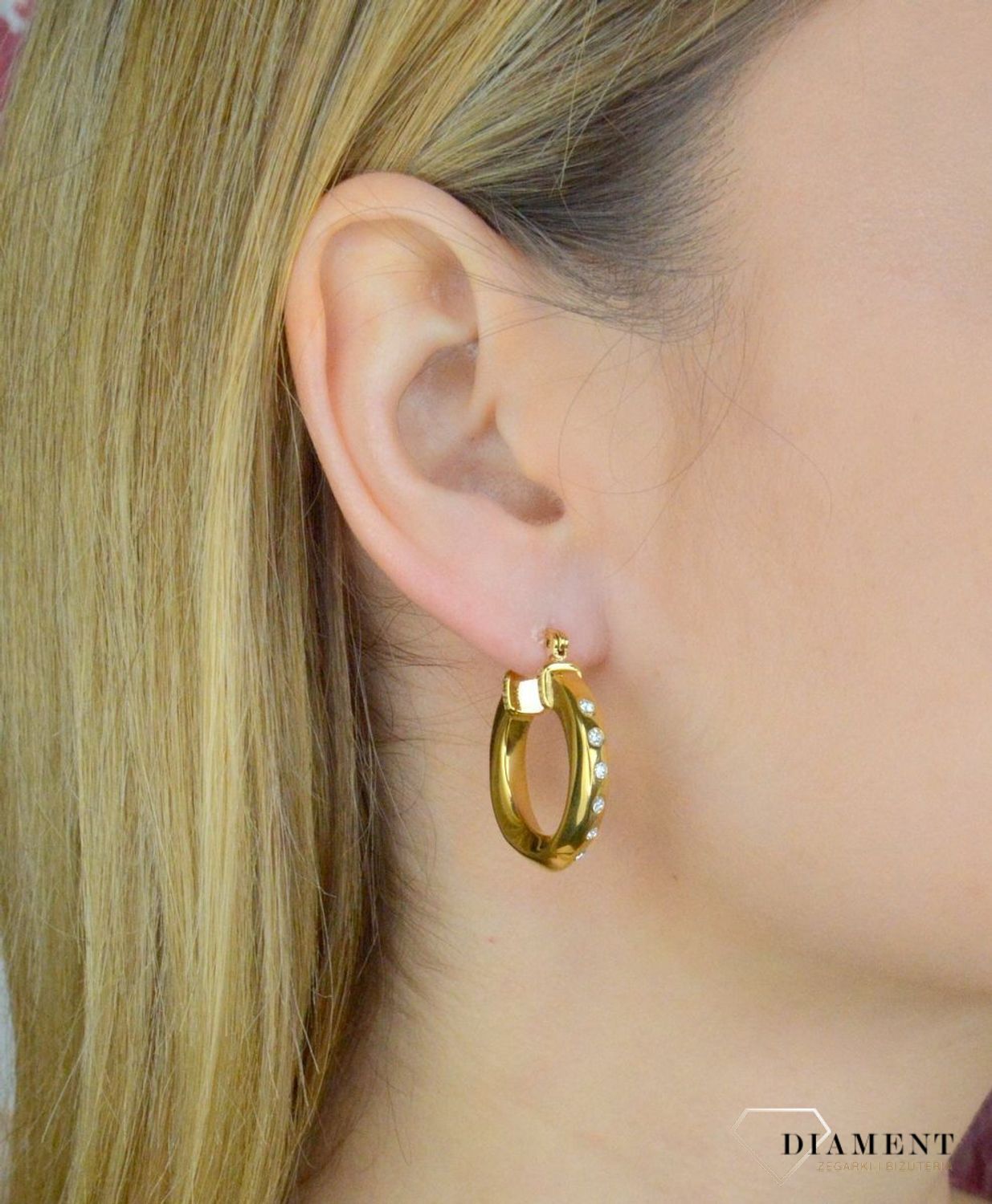 Kolczyki  stalowe GUESS kółka z cyrkoniami JUBE01487JWYGT.jpg