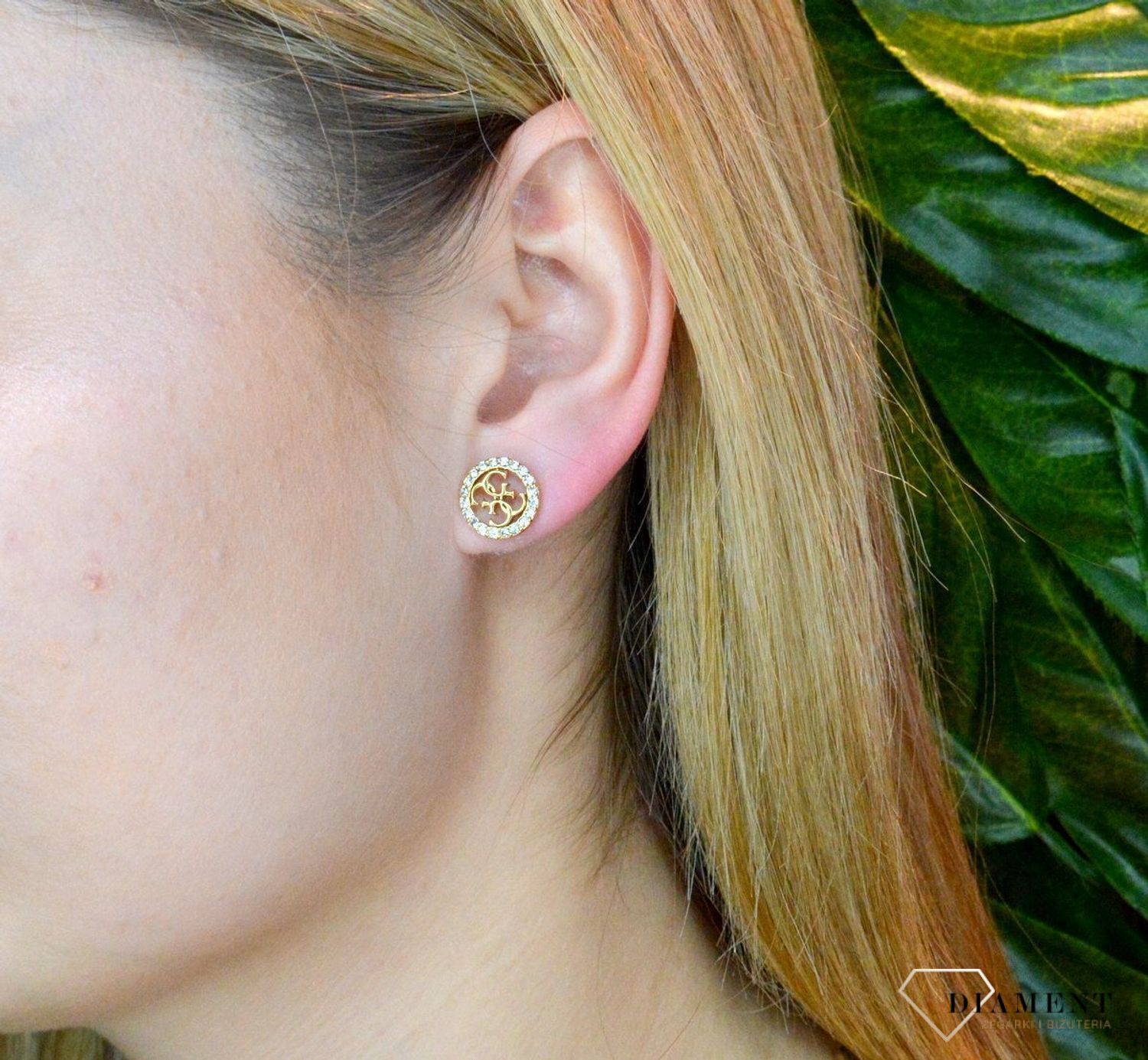 Złote kolczyki damskie GUESS stalowe stylowy Guess JUBE02136JWYGT..jpg