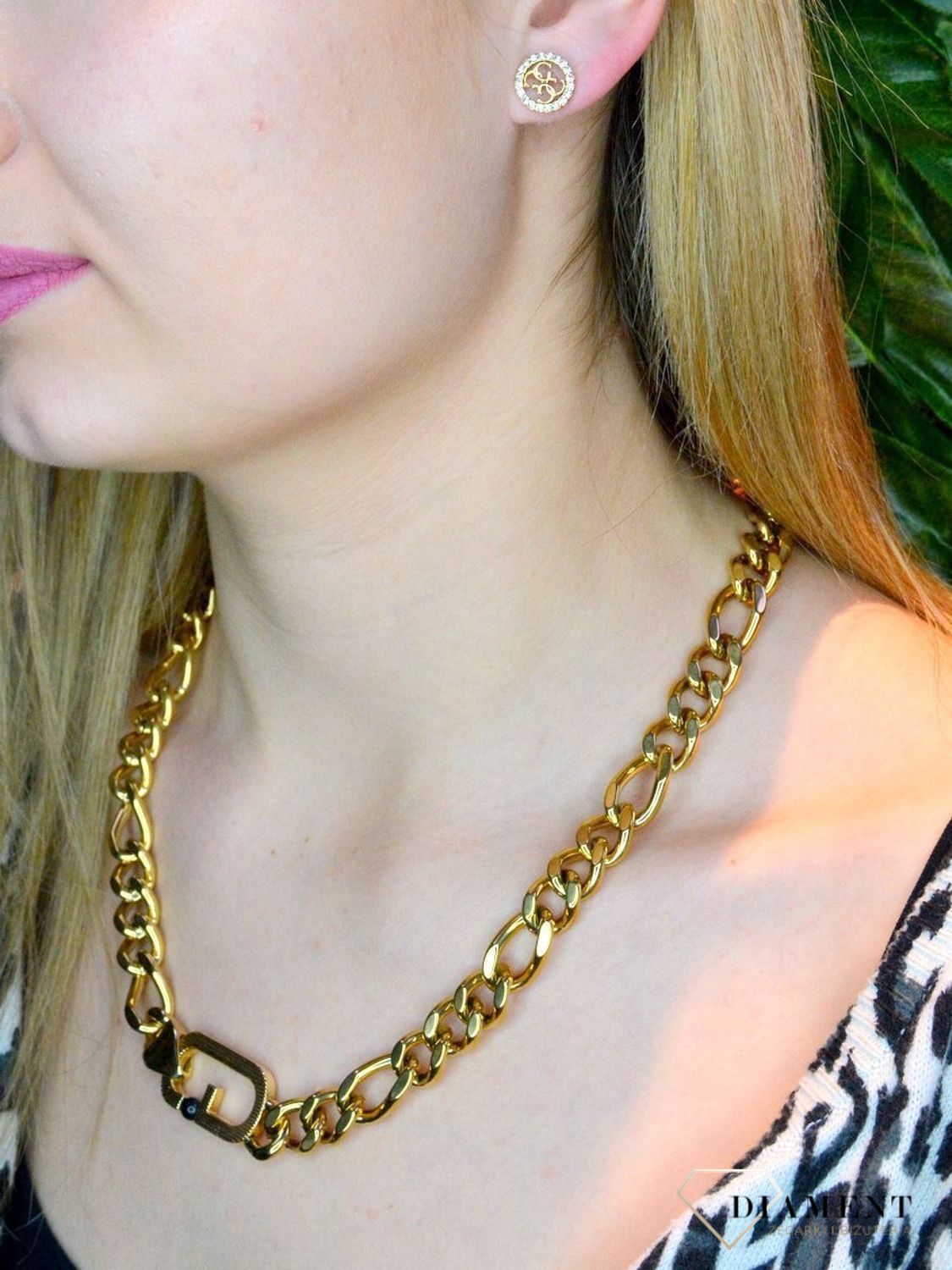 Złote kolczyki damskie GUESS stalowe stylowy Guess JUBE02136JWYGT..jpg