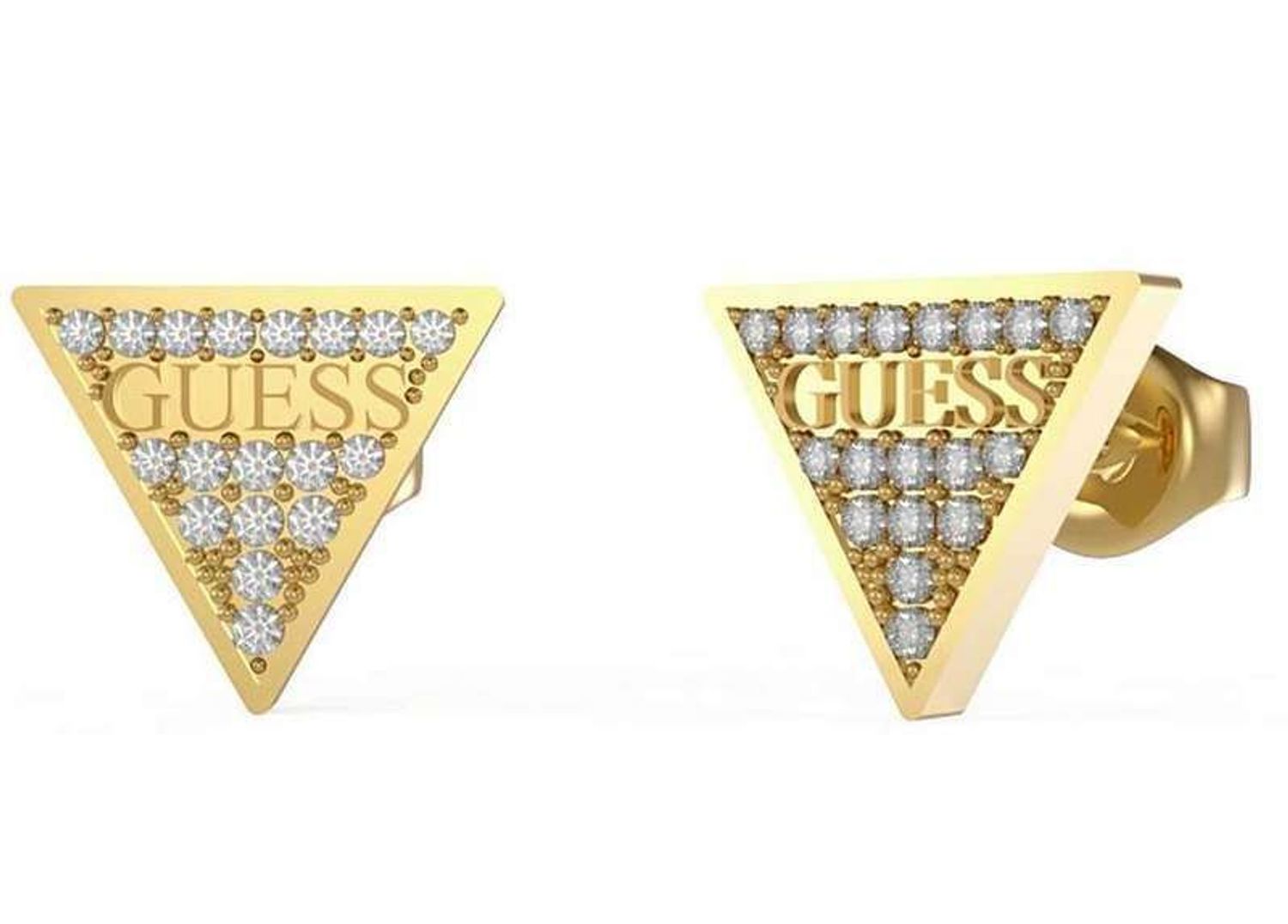 Kolczyki złote damskie trójkąty GUESS z cyrkoniami JUBE02156JWYGTU..jpg