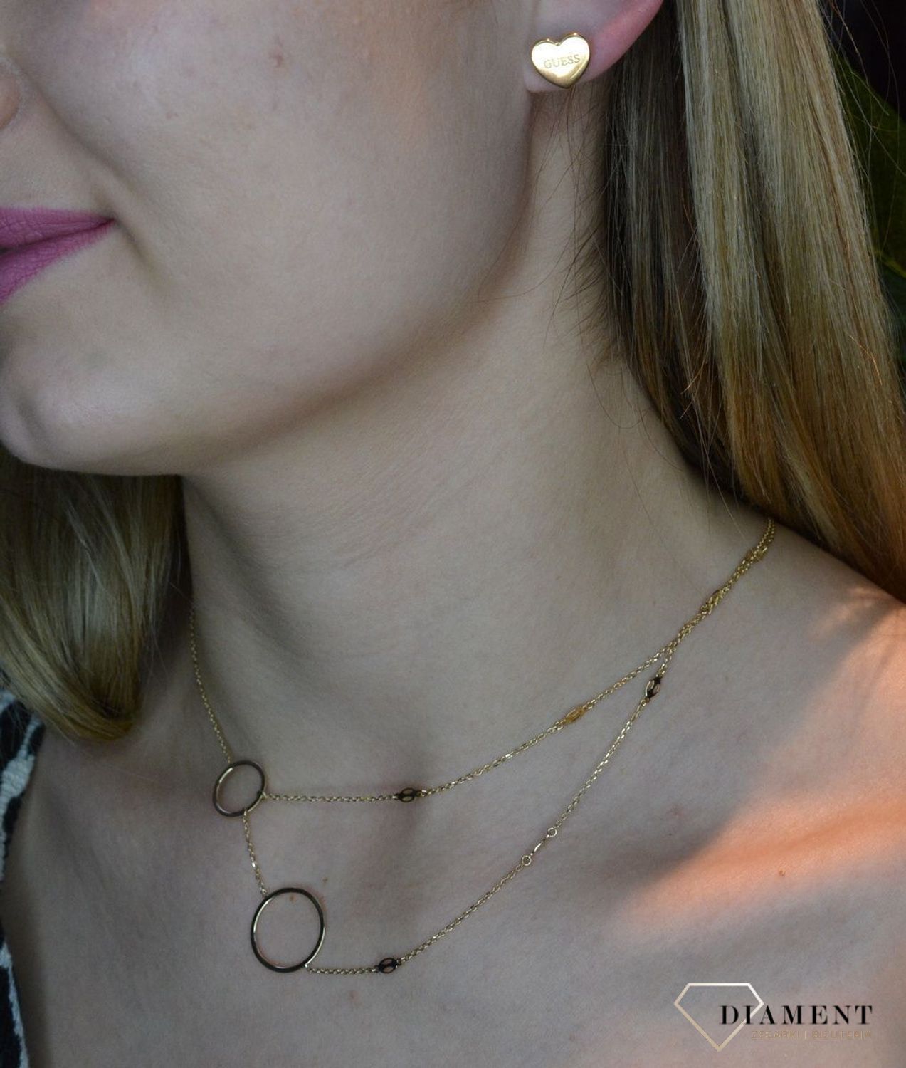 Kolczyki damskie GUESS Złote Serca JUBE02171JWYGT.jpg