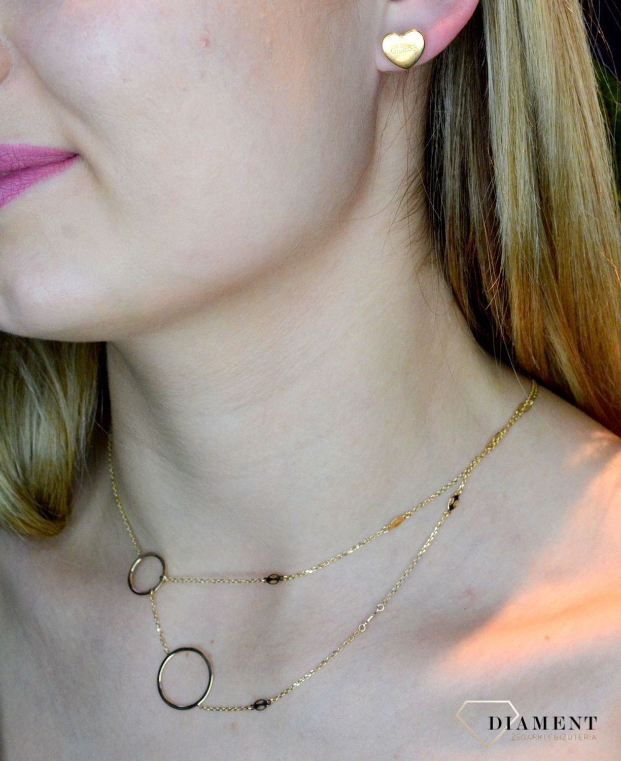 Kolczyki damskie GUESS Złote Serca JUBE02171JWYGT.jpg