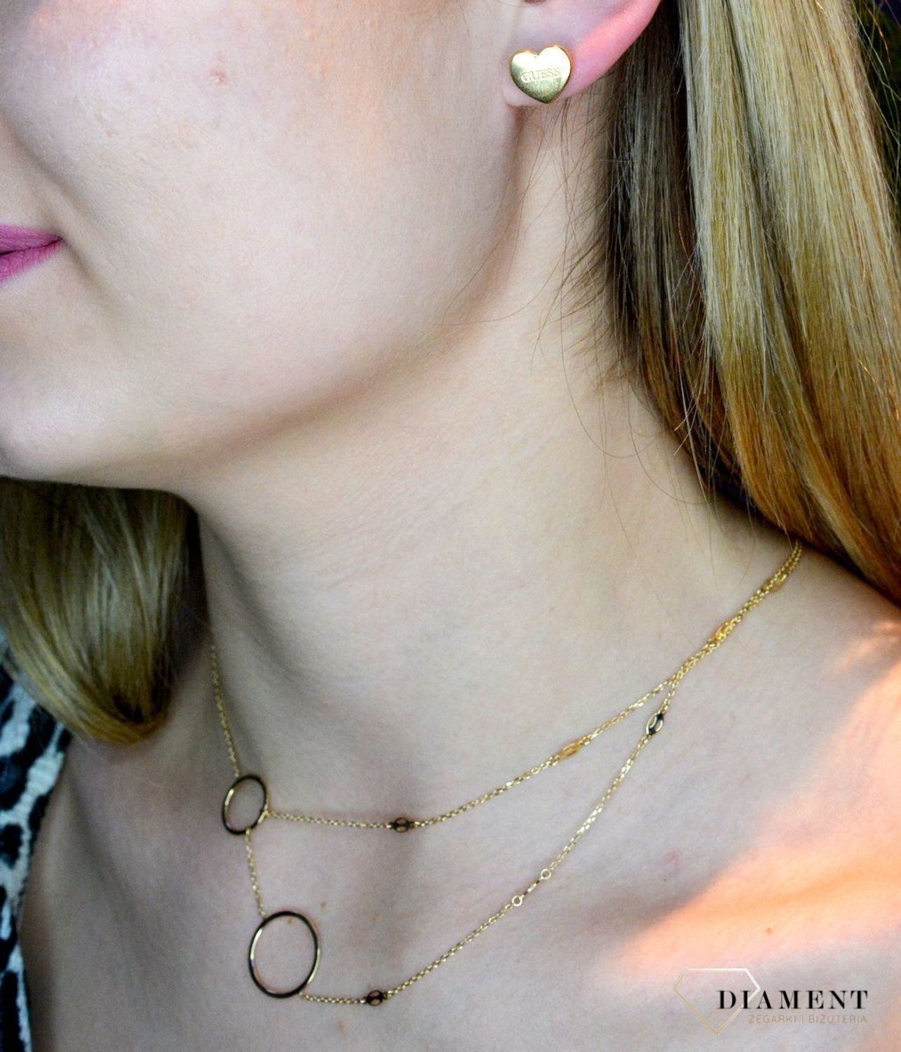 Kolczyki damskie GUESS Złote Serca JUBE02171JWYGT.jpg