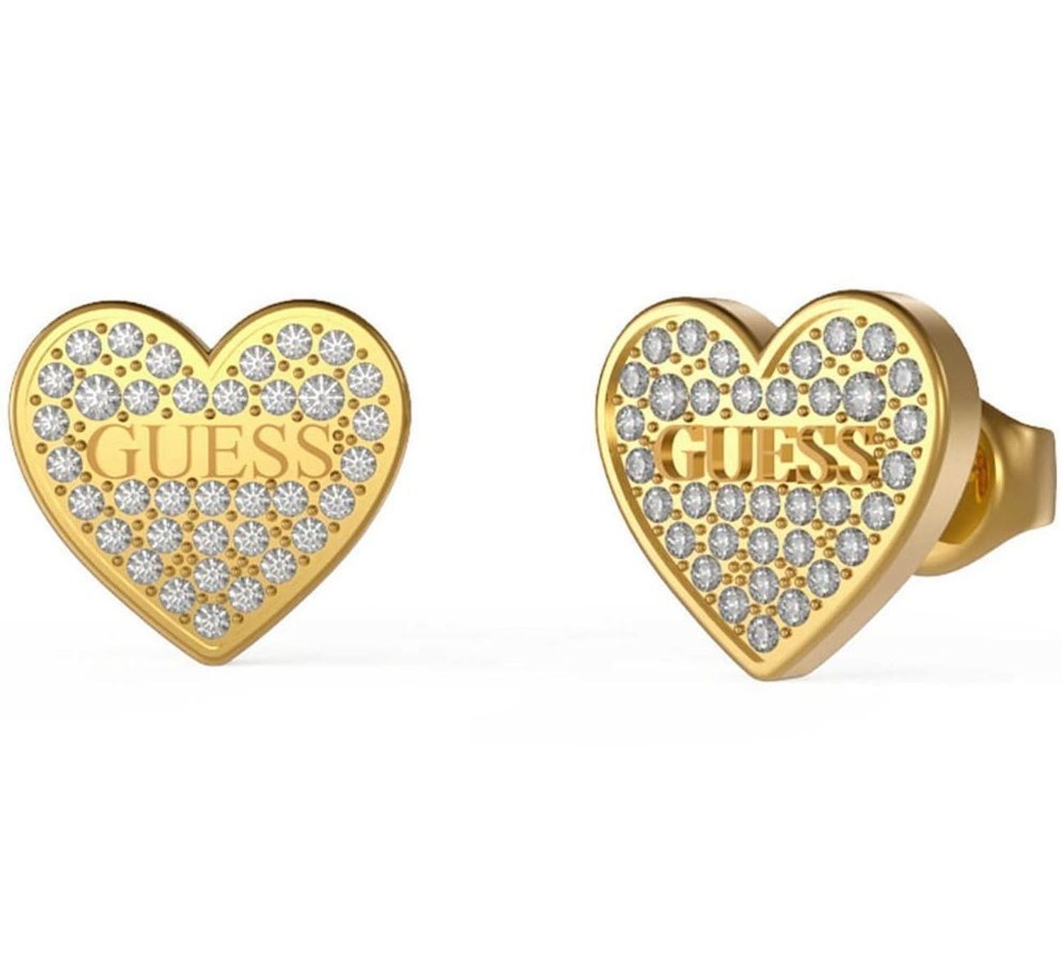 Kolczyki damskie przy uchu GUESS 'Błyszczące serca' JUBE02173JWYGTd.jpg