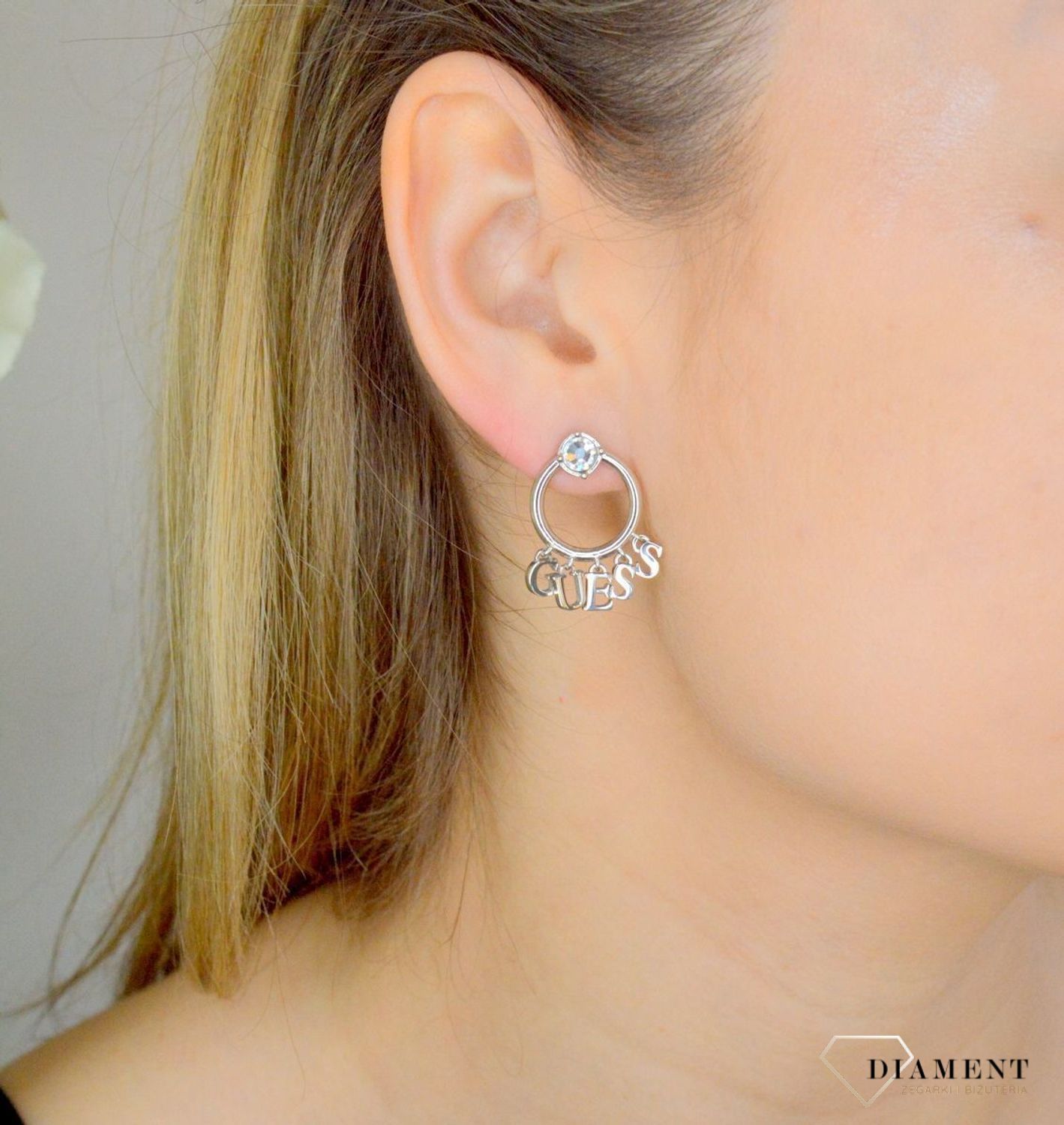 Kolczyki stalowe GUESS kółka z zawieszkami  JUBE02222JWRHT.jpg