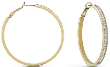 Kolczyki GUESS Color My Day JUBE02247JWYGTU – eleganckie złocone kolczyki koła z cyrkoniami. Wykonane ze stali szlachetnej, łączą modny design z trwałością i blaskiem. 1.jpg