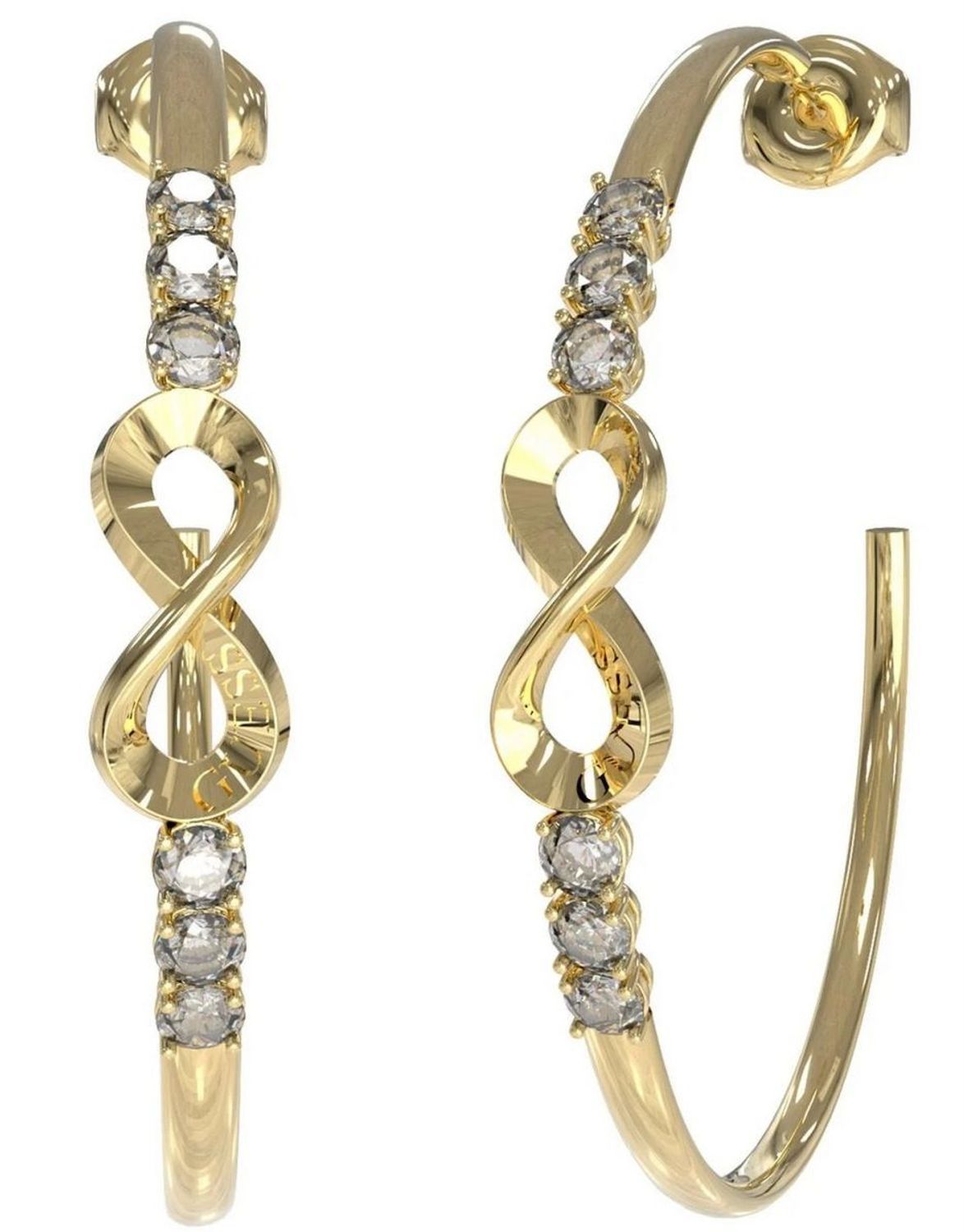 Złote koła kolczyki damskie GUESS stalowe koła pozłacane JUBE03269JWYGTU..jpg