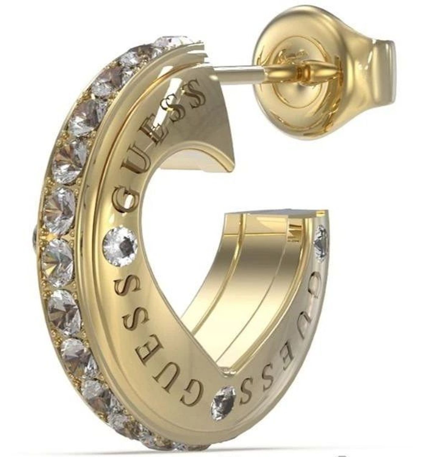 Kolczyki GUESS stalowe pozłacane koła logo Guess z cyrkoniami JUBE03347JWYGT-U.  Kolczyki damskie Guess. Kolczyki stalowe Guess. Kolczyki stalowe pozłacane Guess. Kolczyki damskie stalowe Guess na prezent (2).jpg