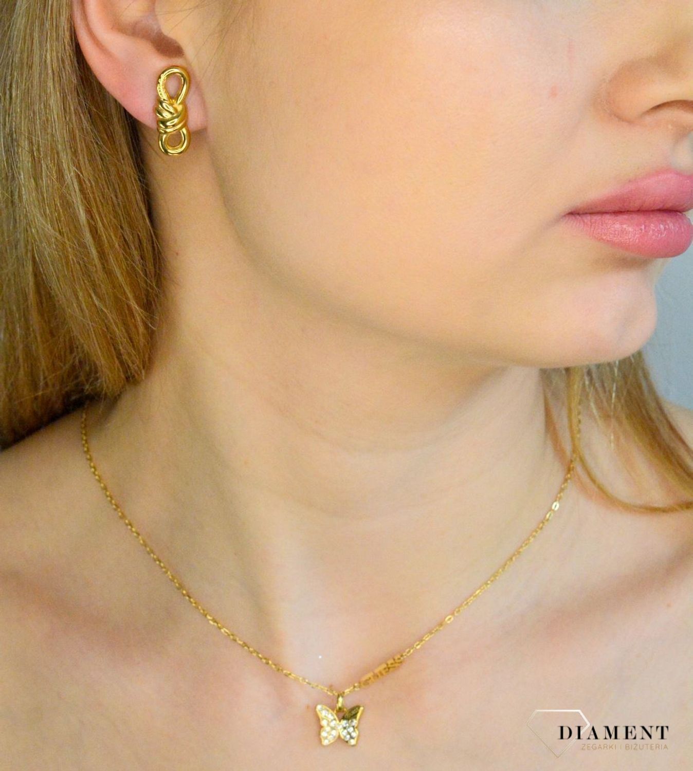 Złote kolczyki wkrętki Modern Love   GUESS JUBE04012JWYGT-U.png