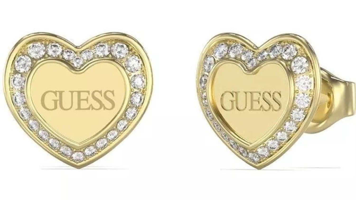 Złote kolczyki stalowe wkrętki serca Guess JUBE04035JWYGTU.jpg