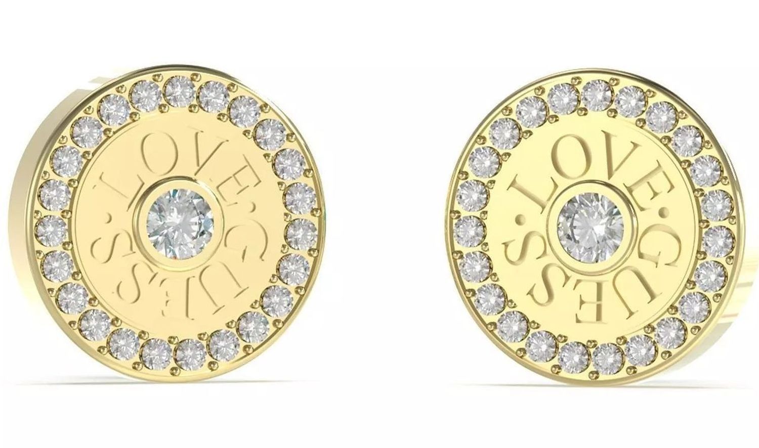 Złote kolczyki wkrętki Guess z cyrkoniami GUESS JUBE04081JWYGT-U.jpg