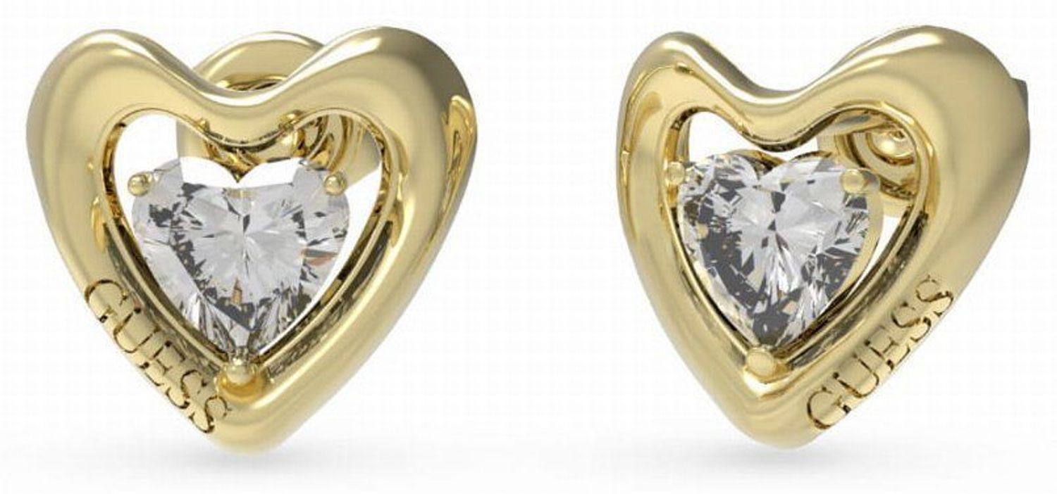 Kolczyki GUESS Beloved JUBE05024JWYGT-U o błyszczące dodatki, które podkreślają piękno każdej użytkowniczki. Wykonane ze stali szlachetnej, ozdobione cyrkonią1.jpg
