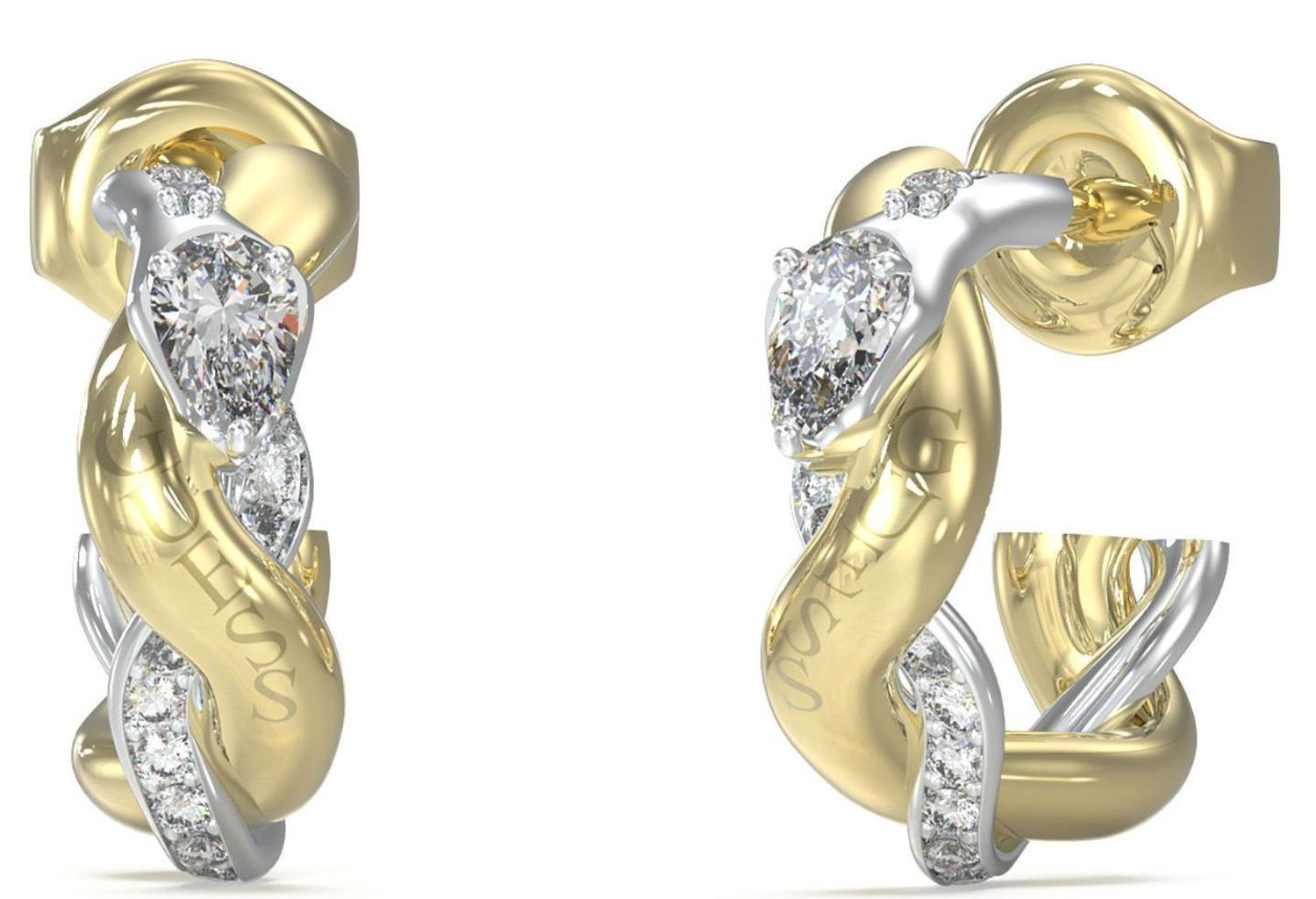 Kolczyki koła Guess z cyrkoniami Twist JUBE05065JWYGRHTU to błyszczące kolczyki koła. Piękne dodatki, które podkreślają piękno każdej użytkowniczki. Wykonane ze stali szlachetnej, ozdobione cyrkonią.1.jpg