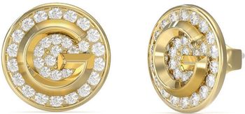 Kolczyki Guess G Crystal JUBE05448JWYGT-U – okrągłe, stalowe, pozłacane, z literką „G” i kryształkami. Stylowa, subtelna biżuteria na każdą okazję.1.jpg
