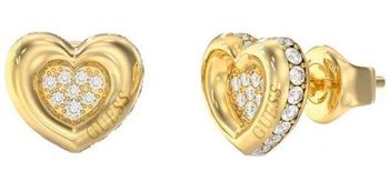 Kolczyki Guess JUBE05466JWYGTU – pozłacane serca ze stali szlachetnej, zdobione cyrkoniami. Wymiary 1,0 cm x 8 mm, zapięcie na sztyft. Subtelna biżuteria dla kobiet.11.jpg