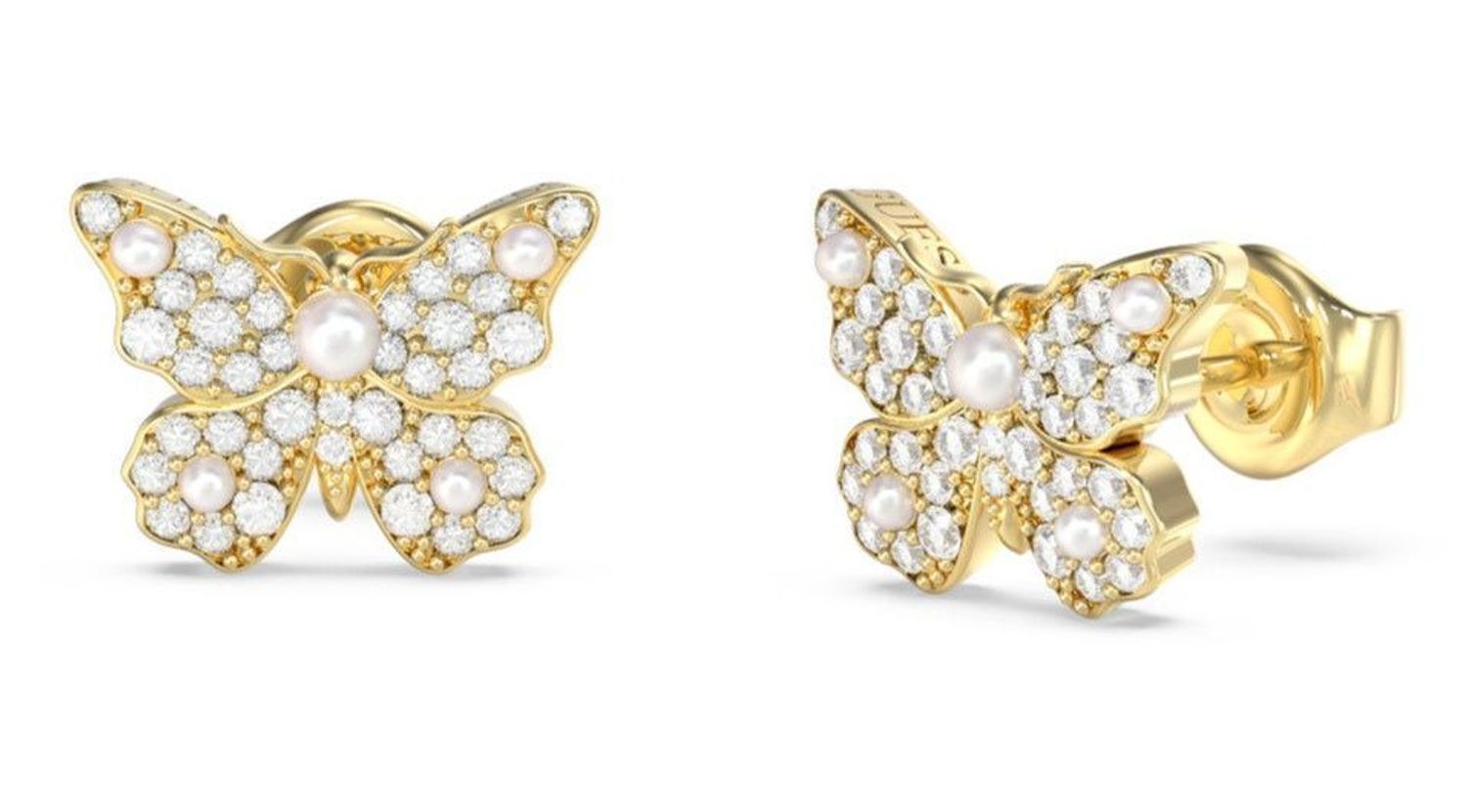 Kolczyki damskie Guess motylki złote z perłą i cyrkoniami JUBE06127WYGT-Udf.jpg