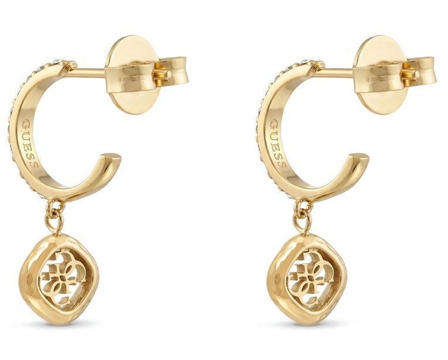 Kolczyki Guess Stalowe Złote z Cyrkoniami i Zawieszką Logo JUBE06151JWYGT-U (1).jpg