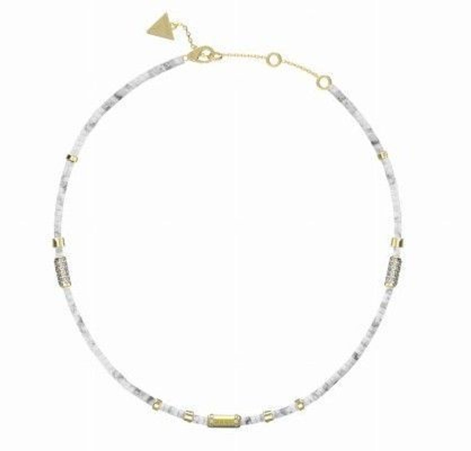 Naszyjnik damski GUESS pokryty złotem z kamieniami naturalnymi Biały Turkus JUBN03075JWYGWHT-U.jpg