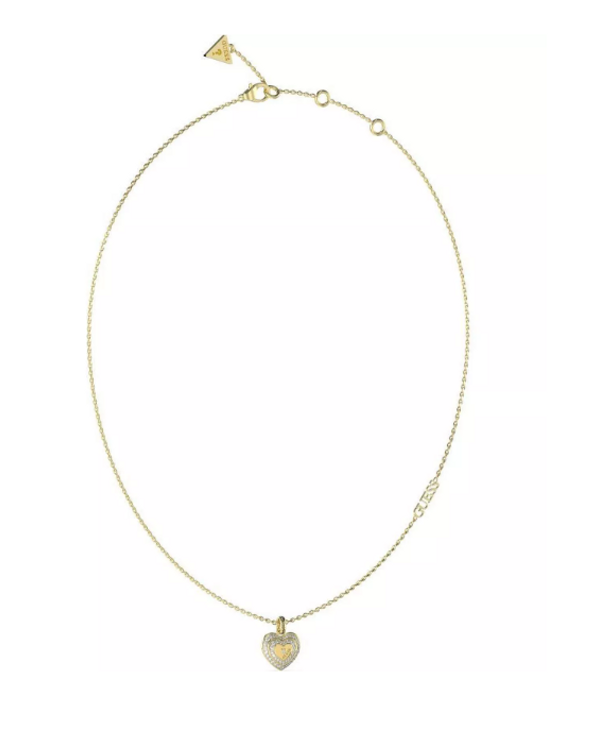 Naszyjnik damski GUESS  Amami JUBN04030JWYGT-U  pokryty złotem z serduszkiem ozdobionym cyrkoniami.png
