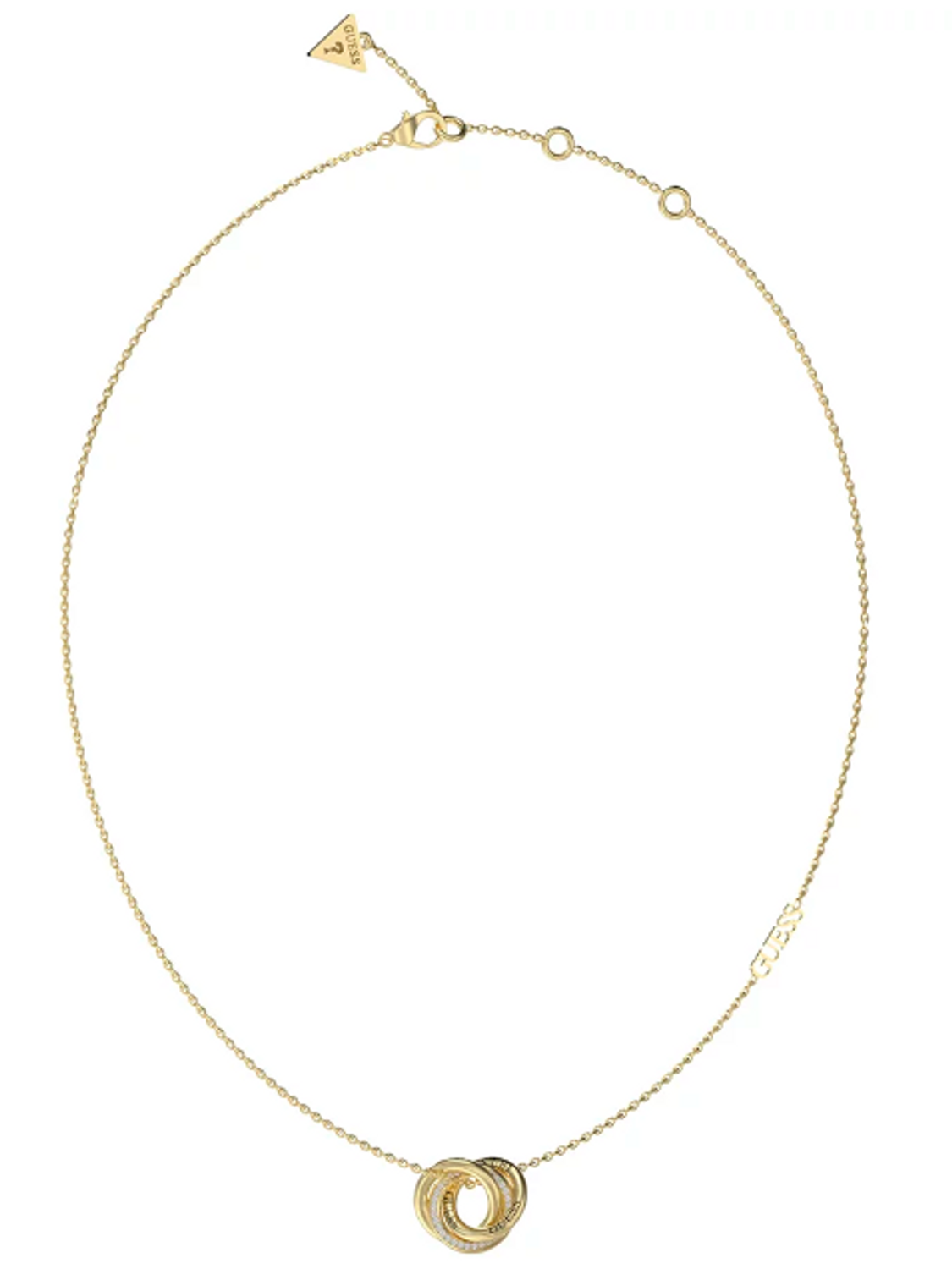 Naszyjnik GUESS pozłacany Perfect z zawieszką z trzech obręczy JUBN04062JWYGT-U.png