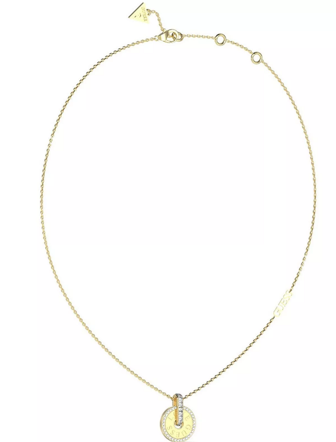 Naszyjnik GUESS pozłacany z okrągłą zawieszką Love Guess JUBN04077JWYGT-U.png