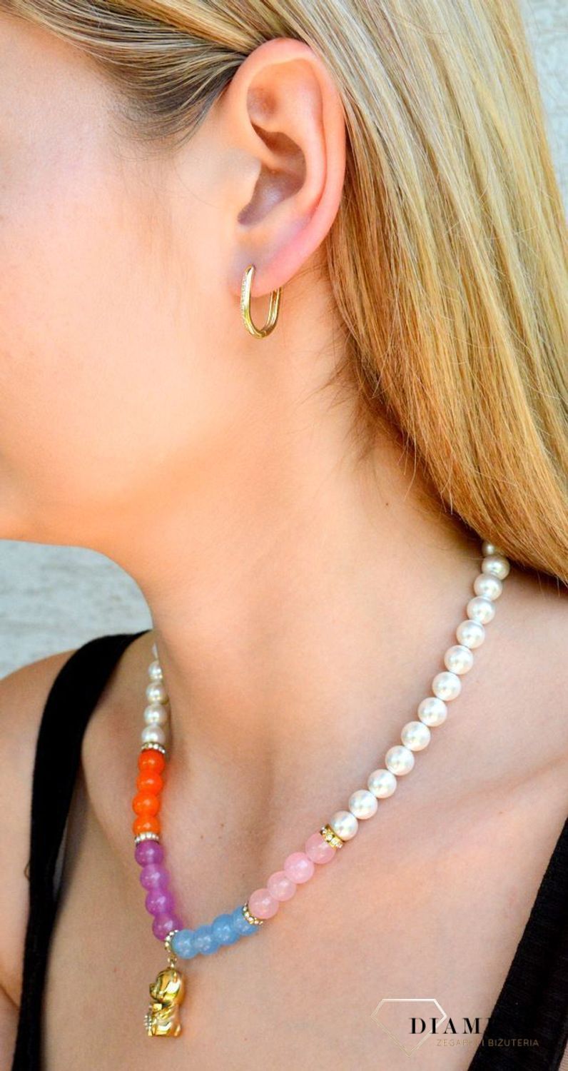 Naszyjnik damski Guess Rock Candy z misiem JUBN04180JWYGMCTU. Stalowy naszyjnik damski Guess. Naszyjnik damski kolorowy Guess. Naszyjnik damski z kamieniami i perłami Guess. Naszyjnik damski Guess w pozłoceniu na prezent..jpg