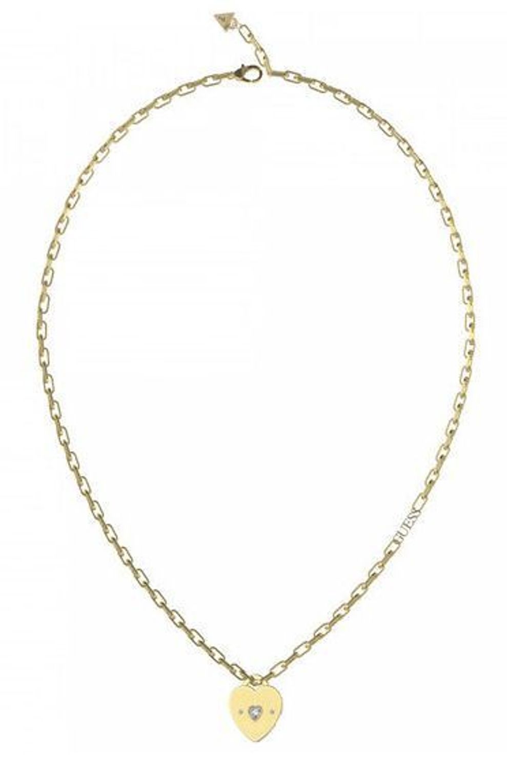 Naszyjnik damski Guess 💛 pozłacany stalowy  Serce z kryształem ✨ i napisem Amore.jpg