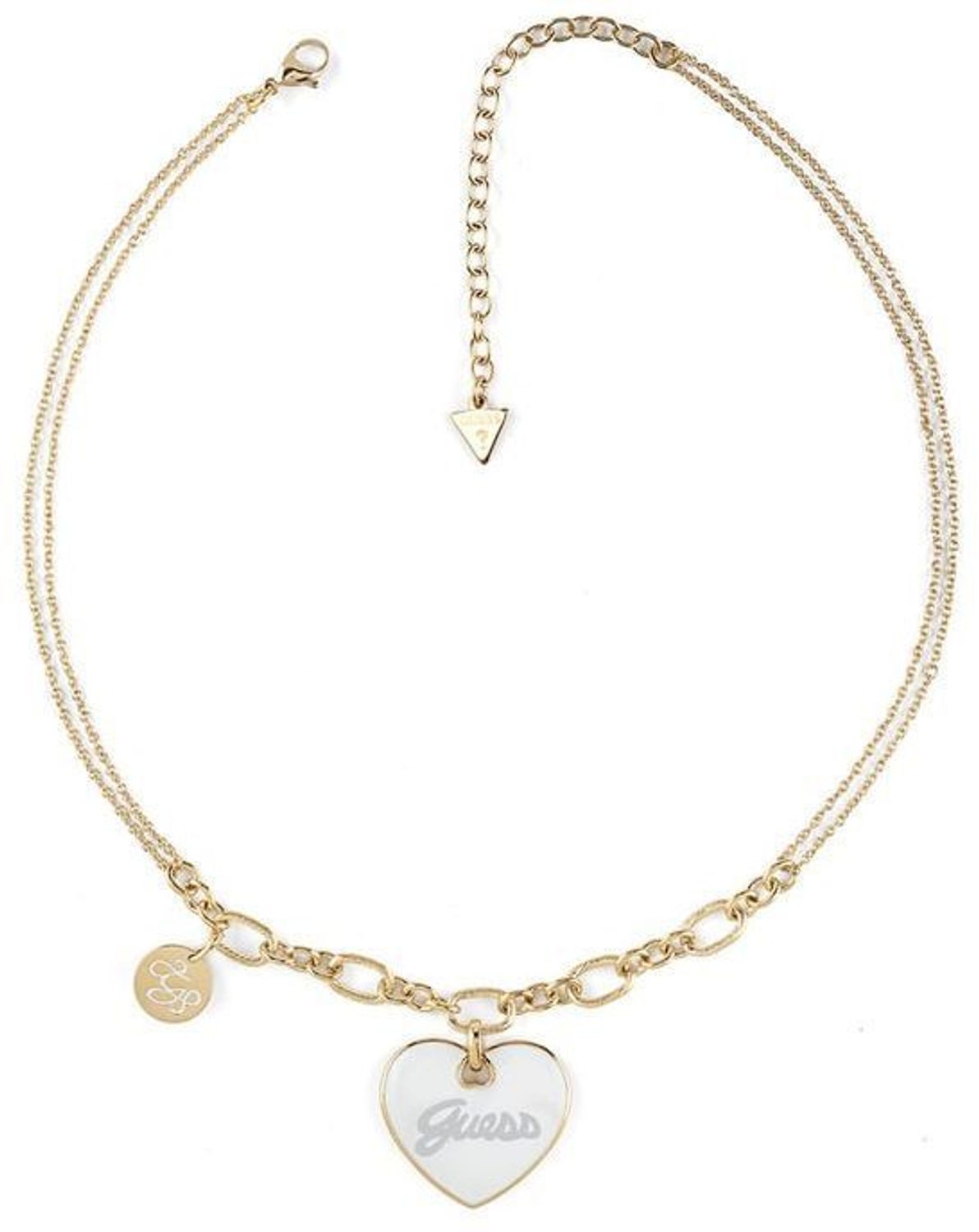 Naszyjnik damski Guess pozłacany z zawieszką serce biała emalia.jpg