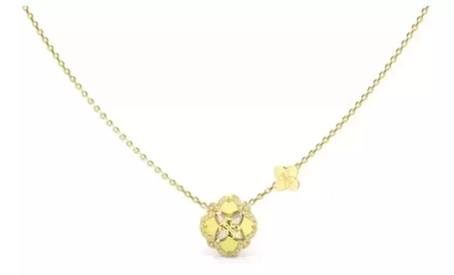 Naszyjnik GUESS Wild Flower JUBN05502JWYGTU – pozłacany naszyjnik z motywem kwiatowym, ozdobiony cyrkoniami i kryształkami. Kobiecy, delikatny i pełen blasku – idealny prezent dla miłośniczek 1.webp