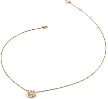 Naszyjnik GUESS Wrapped Heart JUBN05526JWYGTU – złoty naszyjnik z motywem splecionego serca i kryształkami. Elegancki i romantyczny dodatek wykonany z pozłacanej stali nierdzewnej. Idealny 1.jpg