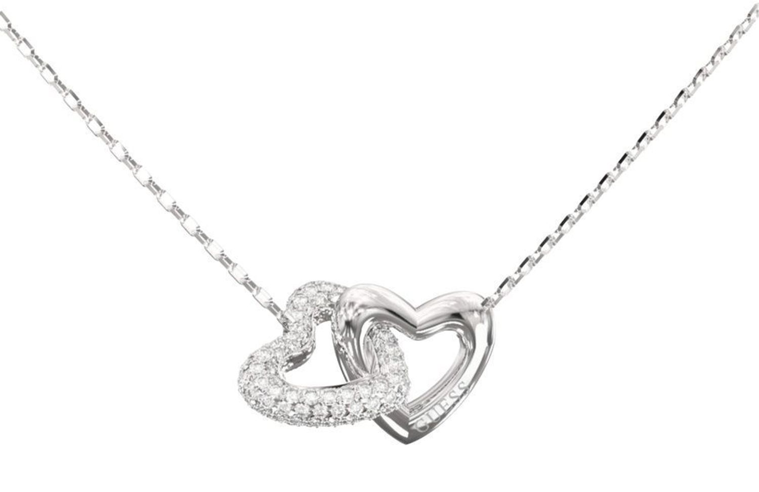 Naszyjnik damski Guess JUBN06013JWRHTU srebrne serce z cyrkoniami.jpg