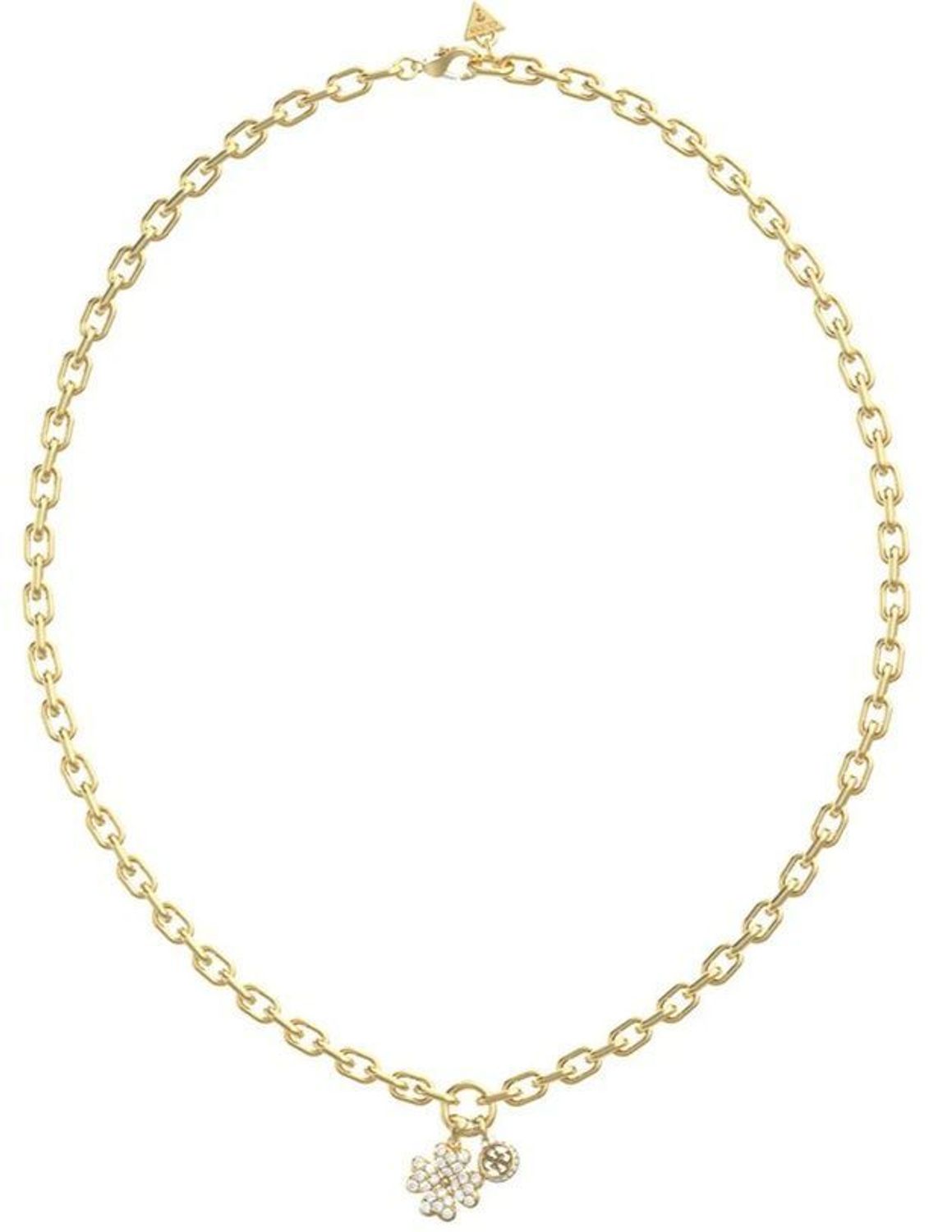 Naszyjnik damski Guess Love Bites złoty koniczynka z cyrkoniami JUBN06043JWYGTU.jpg