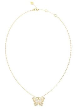 Naszyjnik Guess Stalowy Złoty z Motylkiem, Cyrkoniami i Perełkami JUBN06119JWYGT-U.jpg
