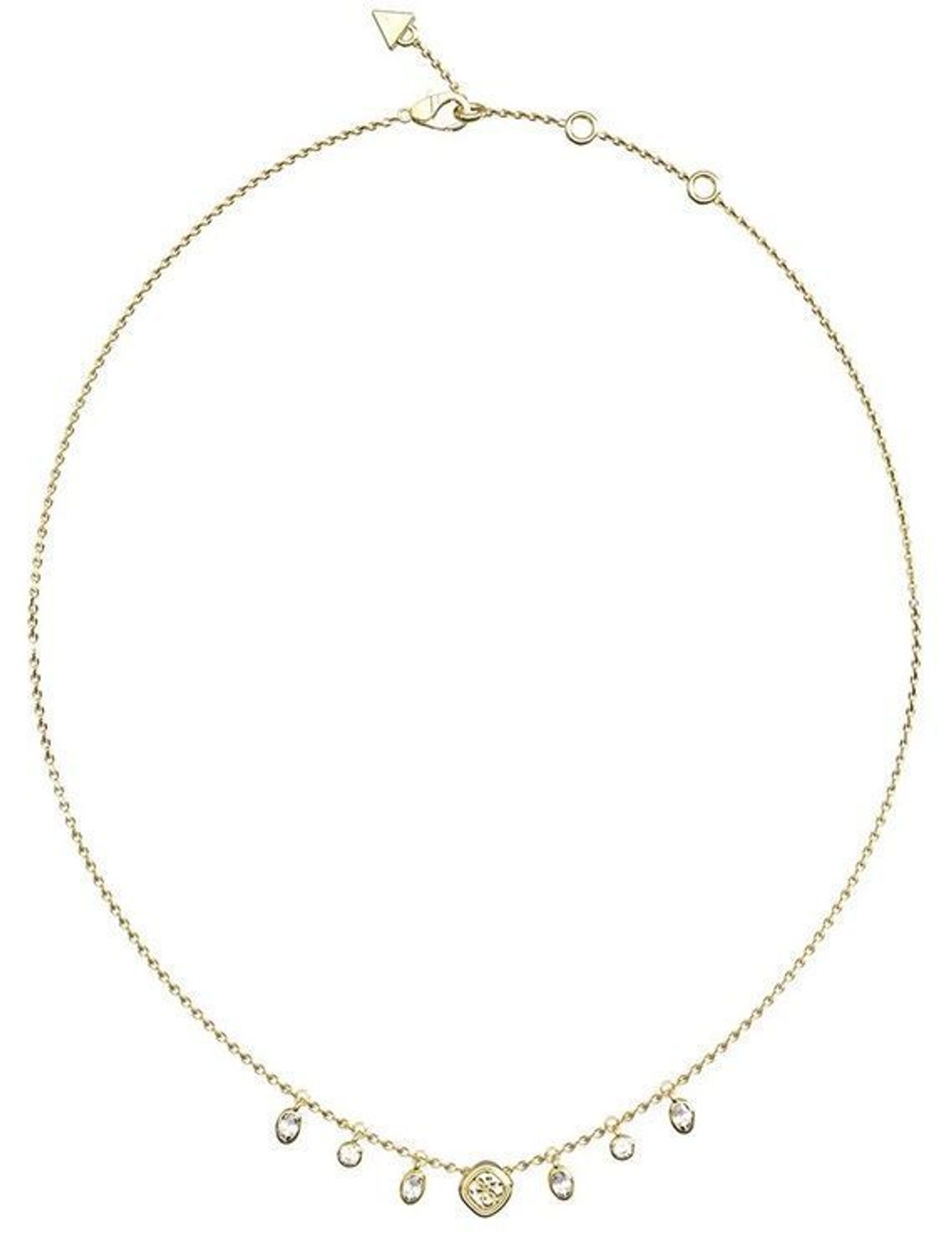 Naszyjnik Guess JUBN06148JWYGT-U Stalowy Złoty z Wiszącymi Cyrkoniami i Logo.jpg