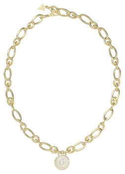 Naszyjnik damski Guess złoty z perłową zawieszką 'G'  i cyrkoniami (1).jpg