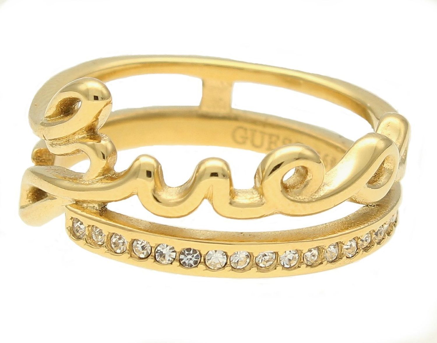 Pierścionek damski Guess JUBR03315JWYG z cyrkoniami JUBR03315JWYG. Pozłacany pierścionek Guess. Pierścionek marki Guess. Pierścionek Guess idealny na prezent dla kobiety..jpg