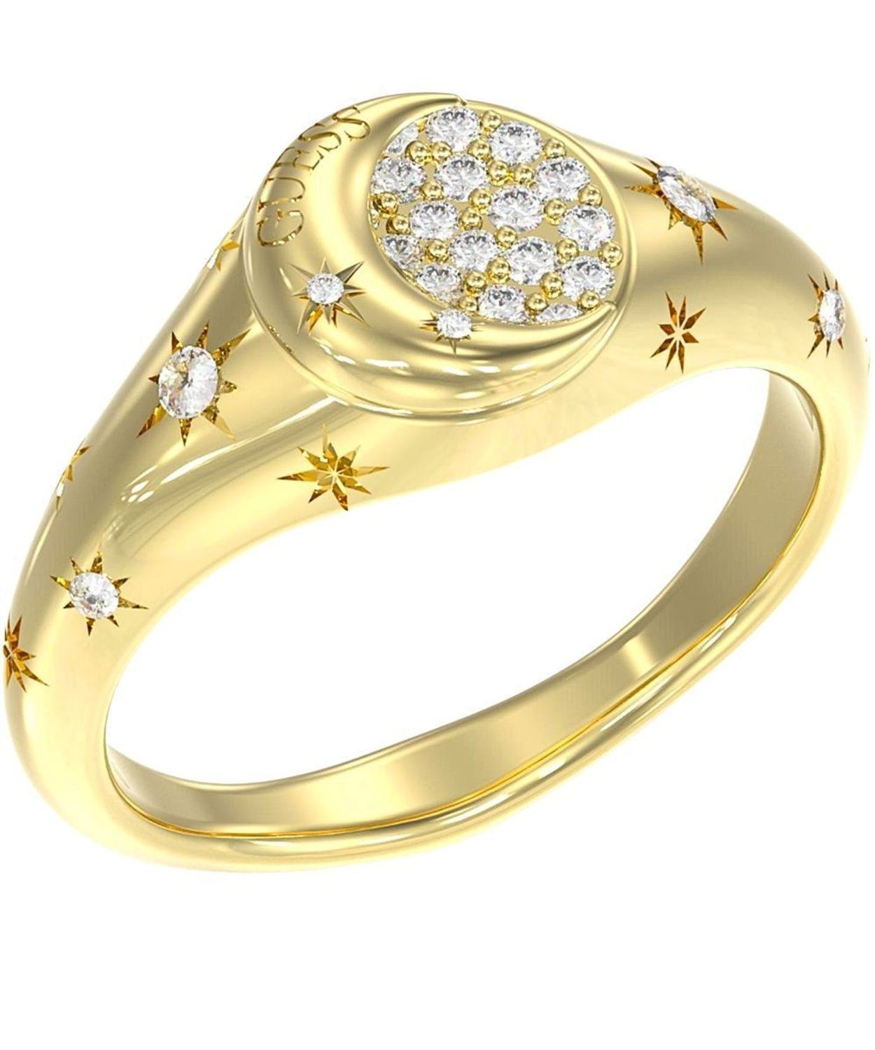 Guess JUBR06241JWYG Złoty Pierścionek z Cyrkoniami – Stal 316L Damski prs.jpg