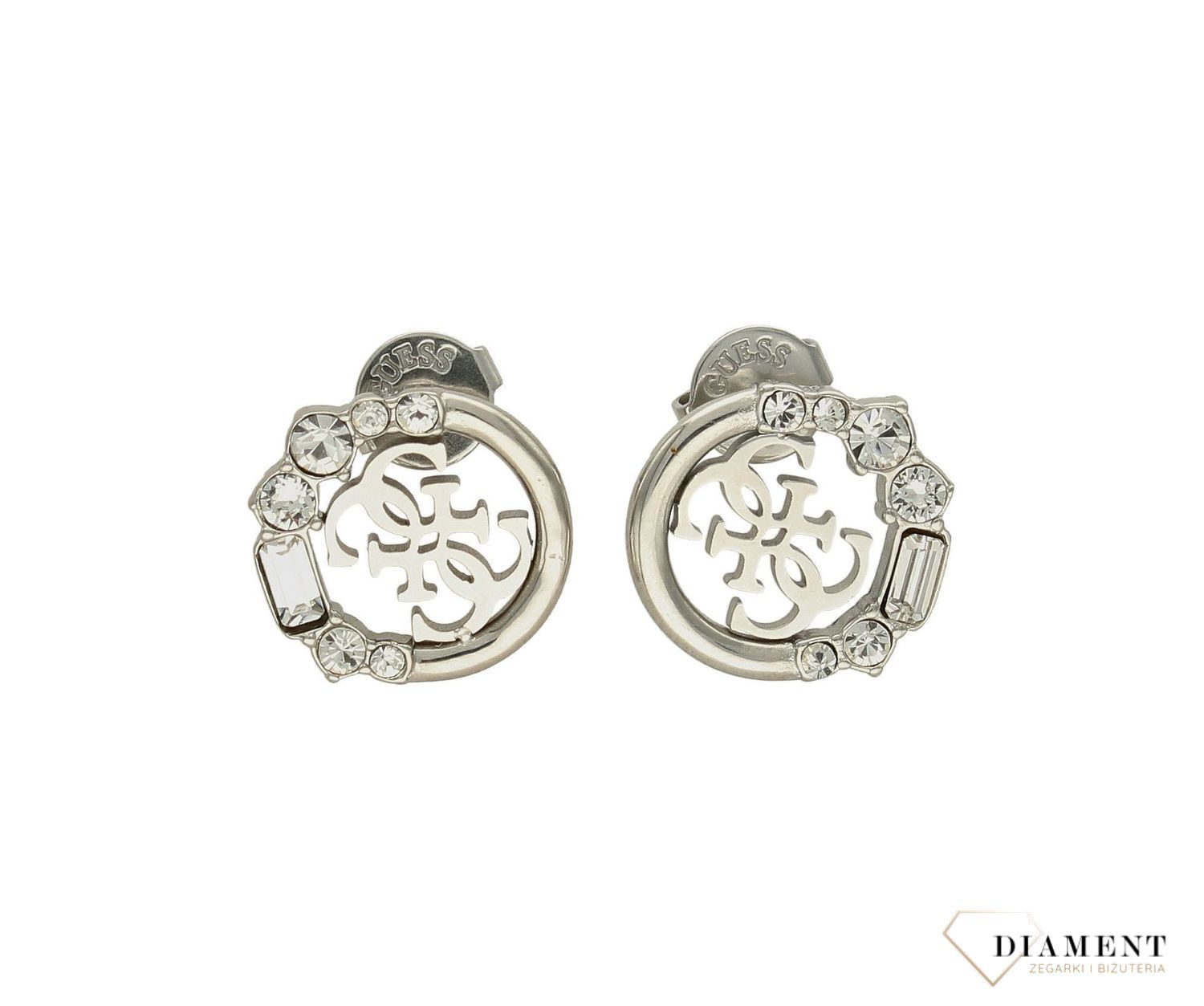 Komplet stalowy GUESS w kolorze srebrnym z cyrkoniami JUBS01016JWRHS ✓ Biżuteria GUESS ✓Komplet  Guess wykonany z najwyższej jakości stali w kolorze srebrnym 'Guess'✓ Oficjalny Sklep Online (2).jpg