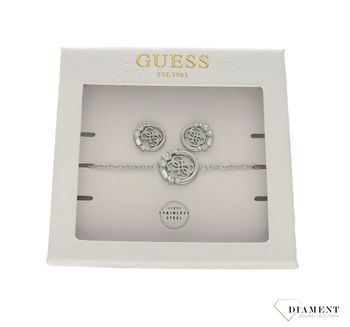 Komplet stalowy GUESS w kolorze srebrnym z cyrkoniami JUBS01016JWRHS ✓ Biżuteria GUESS ✓Komplet  Guess wykonany z najwyższej jakości stali w kolorze srebrnym 'Guess'✓ Oficjalny Sklep Online (3).jpg