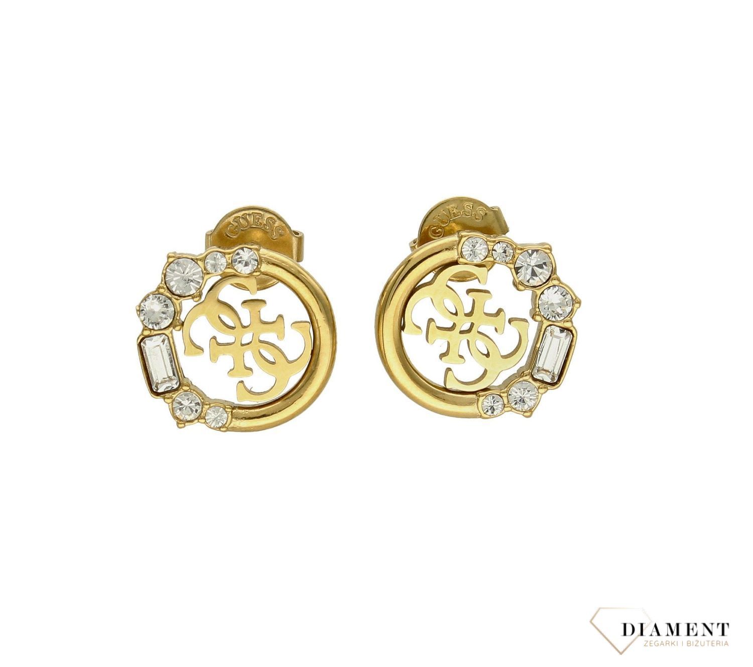 Komplet stalowy GUESS w kolorze złotym z cyrkoniami JUBS01016JWYGS✓ Biżuteria GUESS ✓Komplet Guess wykonany z najwyższej jakości stali w kolorz (1).jpg