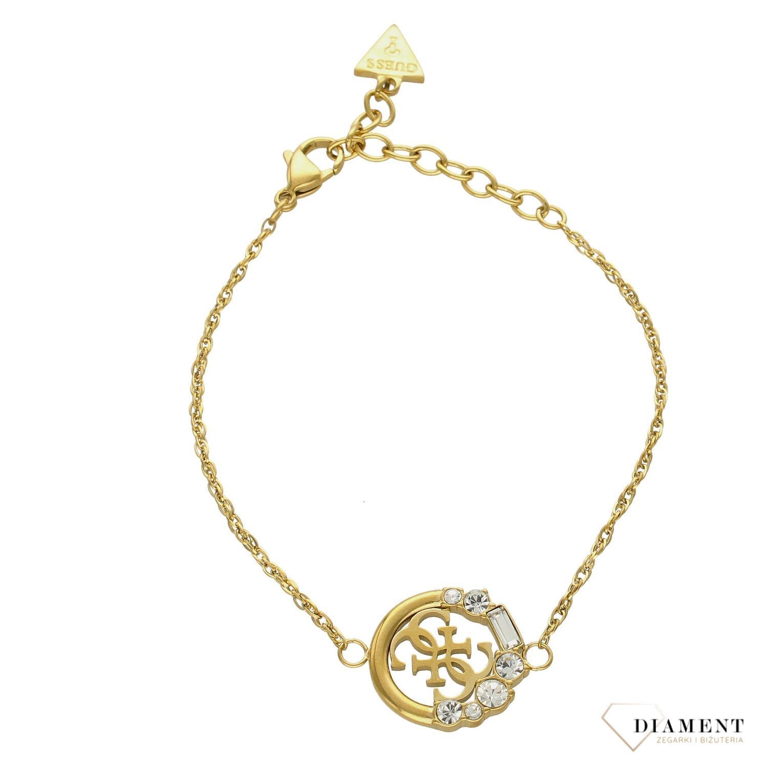 Komplet stalowy GUESS w kolorze złotym z cyrkoniami JUBS01016JWYGS✓ Biżuteria GUESS ✓Komplet Guess wykonany z najwyższej jakości stali w kolorz (1).jpg