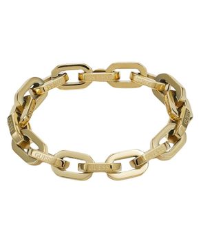 Bransoletka damska Guess JUBS03220JWYGS w złotym kolorze. Duże ogniwa z logo marki, długość 20,5 cm. Modny dodatek i pomysł na prezen.jpg