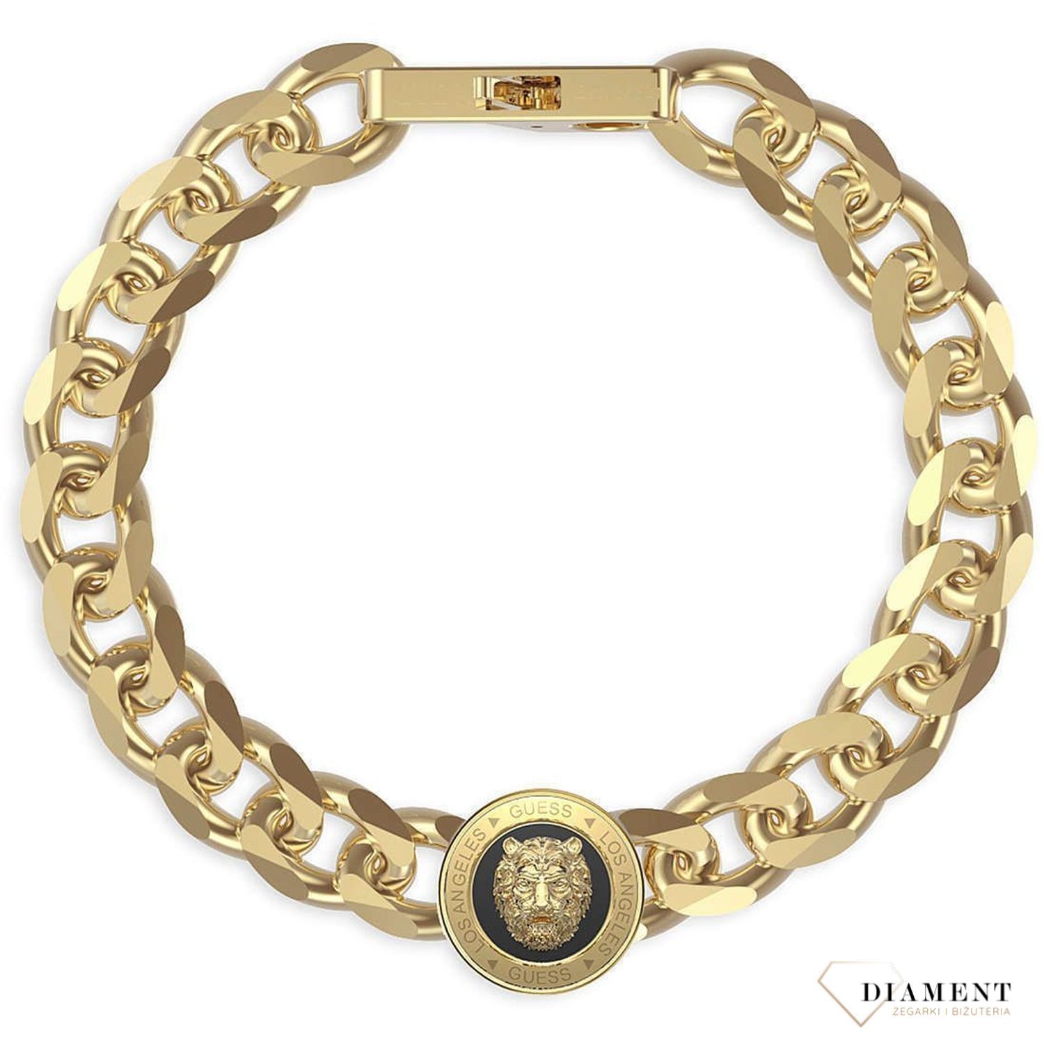 Bransoletka męska GUESS pancerka JUMB01309JWYGBKL. Bransoletka GUESS w formie złotej pancerki. Bransoletka, która świetnie się sprawdzi jako dodatek do stylizacji (2).jpg