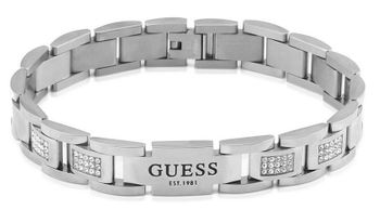 Srebrna męska  bransoletka GUESS z białymi kamieniami JUMB01342JWSTT-U.jpg