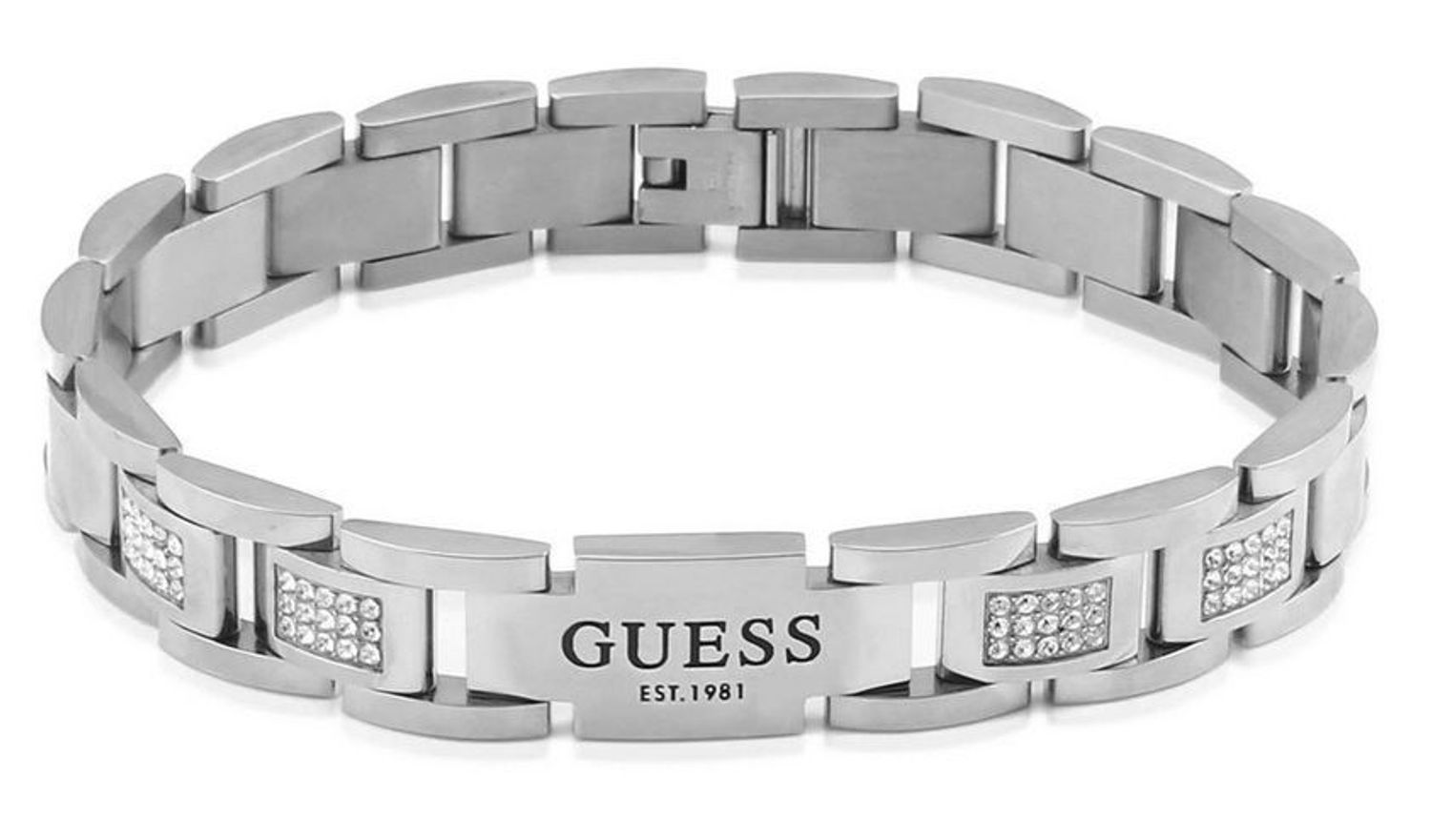 Srebrna męska  bransoletka GUESS z białymi kamieniami JUMB01342JWSTT-U.jpg