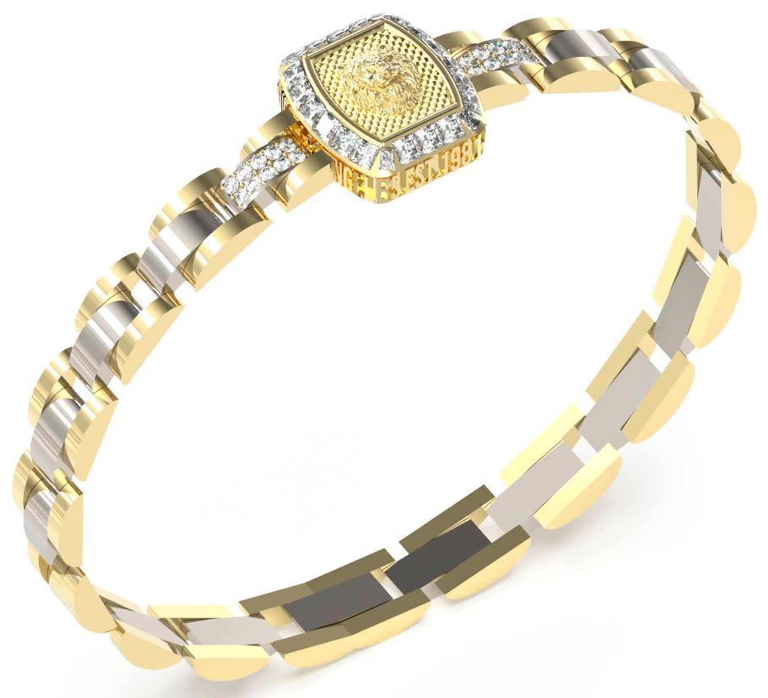 Bransoletka GUESS JUMB05003JWYGSTT-U Bransoletka wykonana ze stali szlachetnej ozdobiona logo Guess z cyrkoniami. Bransoletka, która świetnie się sprawdzi jako dodatek do stylizacji, można 1.jpg