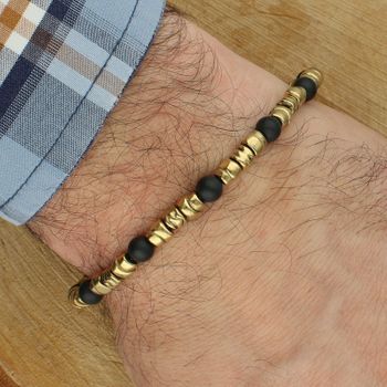 Bransoletka Guess JUMB06021JWYGBKL złota czarne koraliki 23 cm  męska (1).jpg