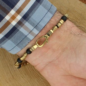 Bransoletka Guess JUMB06021JWYGBKL złota czarne koraliki 23 cm  męska (2).jpg