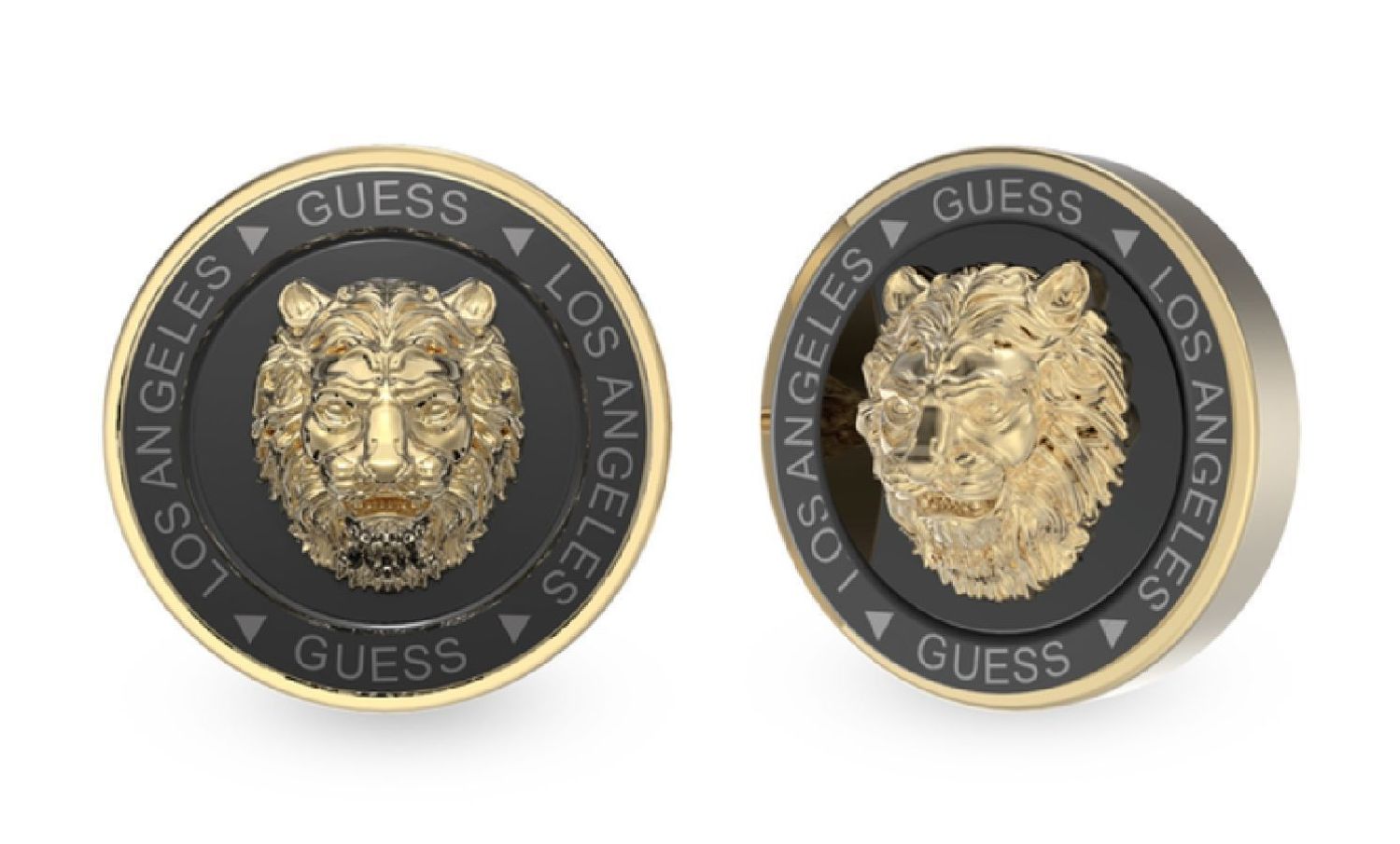 Kolczyki GUESS stalowe złoto-czarne z logo JUME01318JWYGYBT.jpg