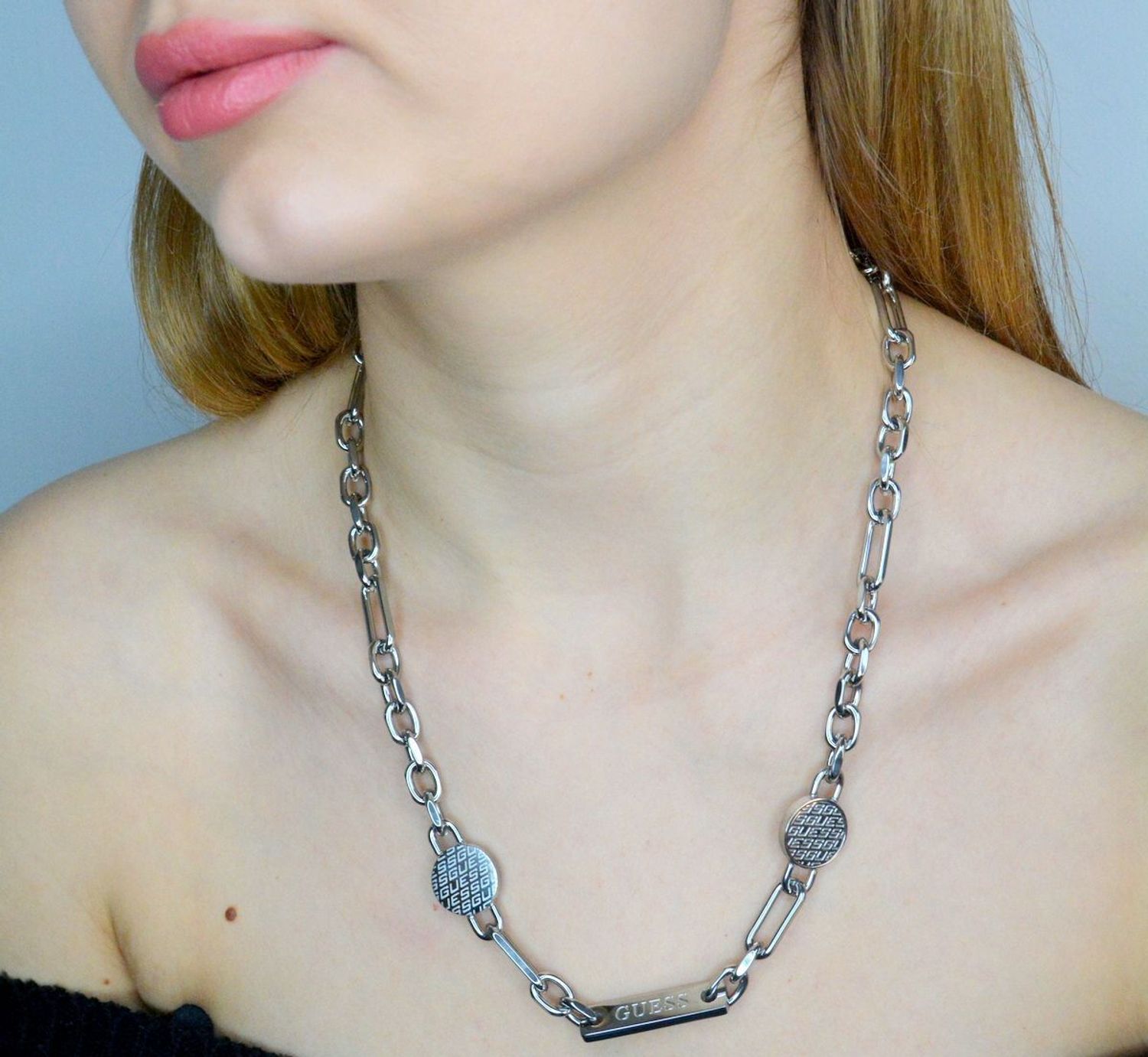 Naszyjnik męski GUESS stalowa pancerka blaszka logo Guess JUMN03227JWSTT-U.jpg